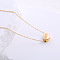 Stainless Steel Heart Pendant Necklaces for Women, Golden