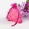 Organza Gift Bags with Drawstring, Wedding Party Christmas Favor Gift Bags, Organza Pouches for Potpourri, Fuchsia, Size: about 8cm wide, 10cm long