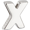 Sterling Silver Beads, with S925 Stamp, Letter A~Z, Letter X, 8x8.5mm, Hole: 4mm