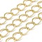Oxidation Aluminum Textured Curb Chains, Unwelded, with Spool, Golden, 19.5x15x1.5mm, about 65.62 Feet(20m)/Roll