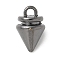 Alloy Pendants, Taper Charms, Lead Free & Nickel Free & Cadmium Free, Gunmetal, 12x7.5x7.5mm, Hole: 1.6mm