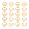 Adjustable 304 Stainless Steel Finger Rings Components, Pad Ring Base Findings, Flat Round, Golden, Size 7, 17mm, Tray: 12mm