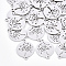 Tarnish Resistant 201 Stainless Steel Links connectors, Laser Cut Links, Flat Round with Tree of Life, Stainless Steel Color, 19x15x1mm, Hole: 1.6mm