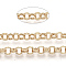Iron Rolo Chains, Double Link Chains, Unwelded, with Spool, Light Gold, Link: 5x0.8mm, about 82.02 Feet(25m)/roll