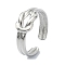 304 Stainless Steel Cuff Rings for Women, Stainless Steel Color, Adjustable, 7.5mm