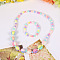Plastic Beaded Necklaces & Beaded Bracelets, Kid Jewelry Sets, Colorful, Round, 450mm & 140mm