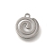 304 Stainless Steel Charms, Laser Cut, Spiral Charm, Stainless Steel Color, 9.5x10.5x1mm, Hole: 1.2mm
