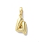 Brass Pendants, Number Charms, Rack Plating, Long-Lasting Plated, Lead Free & Cadmium Free, Real 18K Gold Plated, 14.5x8x3mm, Hole: 4x2.5mm