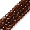 Glass Beads Strands, Faceted, Rondelle, Dark Goldenrod, 6x5mm, Hole: 1mm, about 80~85pcs/strand, 38~40cm