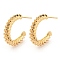 Alloy Hoop Earring, with Steel Pin, Light Gold, 21.5~22x5mm