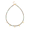 Star Pendant Necklaces, with Brass Cube Beads, Glass Beads, 304 Stainless Steel Charm and Lobster Claw Clasps, Golden, Colorful, 17.72 inch(45cm)
