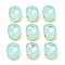 Mocha(MK) Oval Sew on Rhinestone, Multi-strand Links, with Golden Tone Brass Prong Settings, Garments Accessories, Aquamarine, 18x13x7mm, Hole: 1.2mm