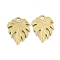 Ion Plating(IP) 304 Stainless Steel Pendants, Leaf Charm, Real 18K Gold Plated, 19.5x15x2.5mm, Hole: 2.5mm