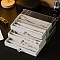3-Tier Plastic Necklace Display Drawer Boxes, Holds up to 15Pcs Necklaces, with Adjustable Dividers, Rectangle, White, 22x14.5x10.5cm