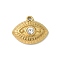 304 Stainless Steel Rhinestone Pendants, Evil Eye, 12.5x15.5x3.5mm, Hole: 1.2mm