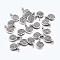 Tibetan Style Alloy Charms, Flat Round with Swirl, Lead Free and Cadmium Free, Antique Silver, 11.8x8x1.5mm, Hole: 1mm