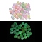Luminous Acrylic Beads, with Glitter Powder, Glow in the Dark Beads, Round, Mixed Color, 8x7.5mm, Hole: 1mm, 2000pcs/500g