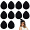 10Pcs EVA Cloth Teardrop Fascinator Hat Base for Millinery, Black, 127x100x5mm