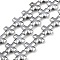 Electroplated Synthetic Non-magnetic Hematite Beads Strands, Cross, Platinum Plated, 8.5x8.5x3mm, Hole: 0.7mm, about 47pcs/strand, 15.98''(40.6cm)