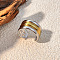 304 Stainless Steel Chunky Cuff Rings, Wide Band Open Rings, Golden & Stainless Steel Color, 11.5mm, Inner Diameter: 18.4mm