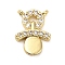 Brass Micro Pave Cubic Zirconia Pendants, Rack Plating, Long-Lasting Plated, Lead Free & Cadmium Free, Real 18K Gold Plated, 13x10x2.5mm, Hole: 1mm