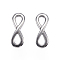 Tarnish Resistant 304 Stainless Steel Links connectors, Infinity, Stainless Steel Color, 17x6x2mm, Hole: 3x5mm
