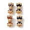 Rack Plating Brass Cubic Zirconia Glass Pendants, Cadmium Free & Nickel Free & Lead Free, Mixed Color, Column, Real 18K Gold Plated, 15x9x9mm, Hole: 3.5mm