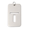 304 Stainless Steel Pendants, with Jump Ring, Rectangle with Hollow Letter Charm, Anti-Tarnish, Laser Cut, Letter T, 49.5x28x1.5mm, Hole: 6.5mm