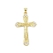 Brass Micro Pave Cubic Zirconia Pendants, Crucifix Cross, Lead Free & Cadmium Free, Long-Lasting Plated, Rack Plating, Real 18K Gold Plated, 47x24.5x3.5mm, Hole: 3.5x4.5mm