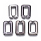 CCB Plastic Linking Rings, Quick Link Connectors, For Jewelry Cross Chains Making, Rectangle, Gunmetal, 30x20x5.5mm, Inner Diameter: 7.5x17.5mm