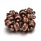 Brass Magnetic Clasps with Loops, Oval, Red Copper, 11x7mm, Hole: 1.5mm