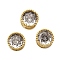Brass Micro Pave Cubic Zirconia Charms, Flat Round, Lead Free & Cadmium Free, Long-Lasting Plated, Real 18K Gold Plated, Rack Plating, Clear, 7x5mm, Hole: 3.6x1.7mm