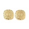 Brass Beads, Square with Sun Pattern, Long-Lasting Plated, Lead Free & Cadmium Free, Real 18K Gold Plated, 12.5x12.5x3mm, Hole: 1.2mm