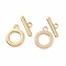 Brass Toggle Clasps, Cadmium Free & Nickel Free & Lead Free, Ring, Real 18K Gold Plated, Bar: 17.5x6x2mm, Hole: 2mm, Ring: 18x14x2mm, hole: 2mm