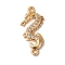 Brass and Glass Pendants, Dragon, Golden, 23.5x11x2mm, Hole: 1.2mm