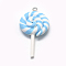 Handmade Polymer Clay Big Pendants, Lollipop, Deep Sky Blue, 43~52x27~29x7~10mm, Hole: 2mm