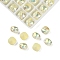 Pointed Back Glass Rhinestone Cabochons, Imitation Tourmaline, Faceted, Square, Beige, 8x8x5mm