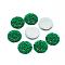 Resin Cabochons, Bottom Silver Plated, Half Round/Dome, Dark Green, 12x3mm
