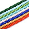 Electroplate Opaque Solid Color Glass Beads Strands, Rondelle, Mixed Color, 7.5~8x5mm, Hole: 1.2mm, about 79pcs/strand, 14.96''(38cm)
