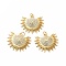 Rack Plating Brass Micro Pave Cubic Zirconia Pendants, Long-Lasting Plated, Lead Free & Cadmium Free, Sun Charm, Real 18K Gold Plated, Golden, 20x25x4mm, Hole: 4mm