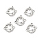 Alloy Rhinestone Pendants, Platinum Tone Planet Charms, Crystal, 20.5x23x3mm, Hole: 2.3mm