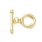Brass Toggle Clasps, Cadmium Free & Nickel Free & Lead Free, Ring, Real 18K Gold Plated, ring: 15x12x3mm, Hole: 1.6mm; bar: 5x20x3mm, hole: 1.6mm