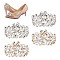 4Pcs 2 Colors Detachable Flower Shoe Decoration, with Alloy Buckle Clip, Crystal Glass Rhinestone, Mixed Color, 42.5~43x63~64x13mm, 2pcs/color