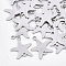 Tarnish Resistant 201 Stainless Steel Links connectors, Laser Cut Links, Starfish/Sea Stars, Stainless Steel Color, 18x15.5x1mm, Hole: 1.8mm