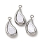 304 Stainless Steel Resin Pendants, Teardrop, 18.5x9.5x4.5mm, Hole: 1.8mm