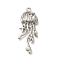 Alloy Pendants, Jellyfish Charms, Silver, 35x15x6mm, Hole: 1.6mm