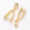 Brass Ice Pick Pinch Bails, Pendant Bails, Cadmium Free & Nickel Free & Lead Free, Golden, 19x7x4mm, Hole: 4x5mm