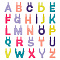 52Pcs 26 Style Rack Plating Spray Painted Alloy 1-Loop/2-Loop Link Pendants, Letter Charms, Lead Free & Nickel Free & Cadmium Free, Letter A~Z, 13.5~16.5x2.5~13.5x1.5~2mm, Hole: 2mm, 2pcs/style
