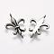 304 Stainless Steel Links connectors, Fleur-de-lis, Antique Silver, 27.5x18x3mm, Hole: 2mm