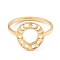 201 Stainless Steel Pad Finger Rings, Donut with Moon Phase, Golden, US Size 7 3/4(17.9mm), Tray: 13.5x12mm